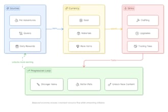 design a balanced loot, progression, or game economy system