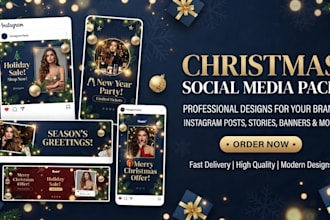 create christmas holiday marketing graphics social media ads sale banners flyer