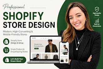 design shopify store, single product store, dropshipping store