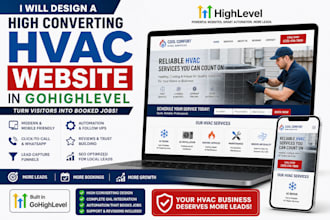 design a high converting hvac website on ghl with ghl automation