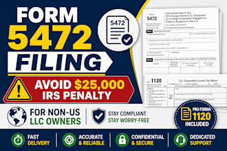 file form 5472 and pro forma 1120 for non US resident owned llc