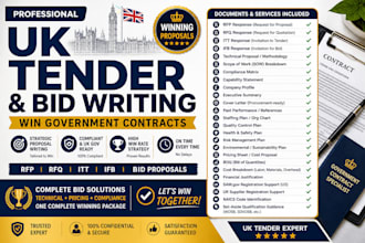 prepare winning UK tender writing government contract bid proposal rfp response