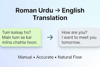 manually convert roman urdu scripts into fluent english