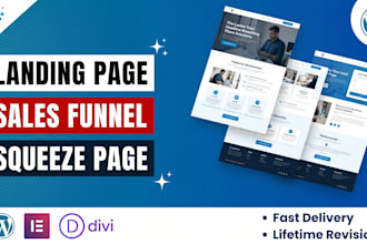 wordpress landing page, sales funnel, squeeze, click funnel, or homepage