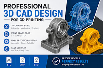 design industrial 3d cad models for 3d printing stl step files