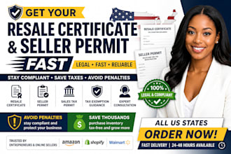 get your resale certificate, seller permit, and sales tax permit fast