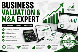 do business valuation, company valuation, merger acquisition, and stock analysis