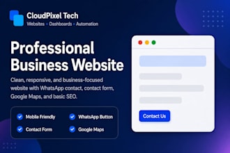 create a professional business website with whatsapp contact