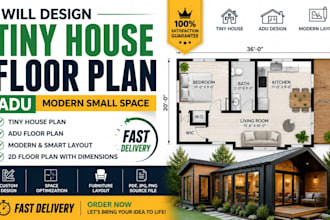 design tiny house adu floor plan modern small space fast delivery