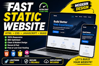 build fast static websites or landing pages for you