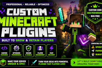 create custom minecraft plugins for spigot paper and bukkit servers