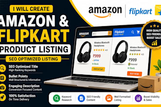 create SEO optimized amazon and flipkart product listing