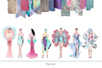 design and illustrate fashion collections and editorial illustrations