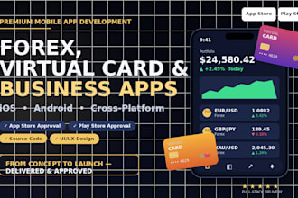 develop forex, virtual card and business mobile app for android and ios