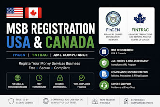 register US and canada msb license with fincen, fintrac and aml compliance
