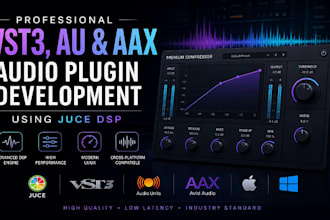 develop a professional vst3, au, aax audio plugin using juce dsp