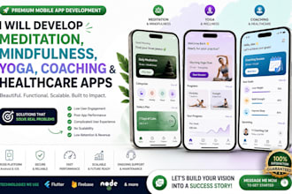 develop meditation app, mindfulness app, yoga app, coaching app, healthcare app