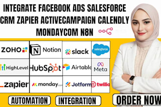 integrate facebook ads salesforce CRM zapier activecampaign calendly mondaycom
