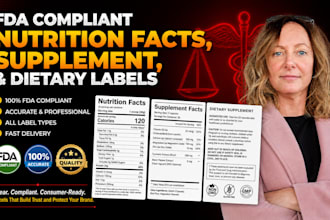 create fda compliant nutrition facts, supplement, and dietary labels
