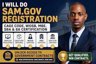 do sam gov registration, cage code, wosb, mbe, sba and 8a certification