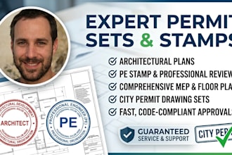 draw stamp architectural plan  pe stamp  mep floor plan city permit drawing
