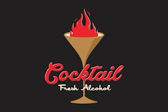 create wonderful cocktail bar vintage logo design with 1 day delivery