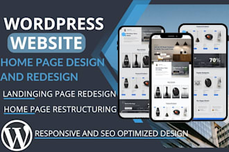 build wordpress landing page design homepage with elementor for sales conversion