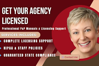 write maryland, texas home healthcare state approved policy and procedure manual