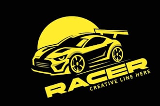 do custom high quality racing car logo with t shirt design