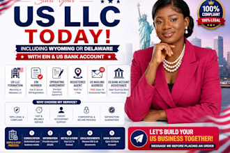 do US llc registration, llc formation, ein number for US and non residents, dba
