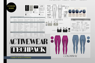 design factory ready tech packs for activewear and sportswear brands