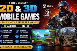 create addictive 2d 3d mobile game with unity engine for IOS andriod