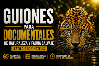 escribiré documentales sobre naturaleza y fauna salvaje al estilo bbc