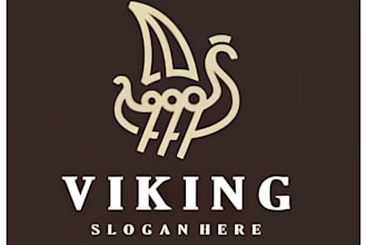 create high quality vintage viking head logo