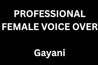 record a professional female sinhala voice over