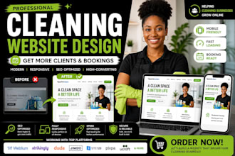 design weblium strikingly smugmug cleaning business service website landing page