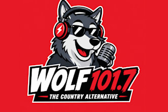 make professional radio station mascot logo with unique personality