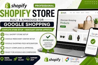 build shopify store and get gmc approval for google shopping