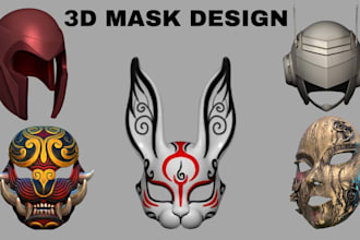 sculpt 3d mask design face mask 3d cosplay helmet wearable mask for 3d printing