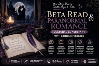 beta read paranormal romance and cultural consultant with critique feedback