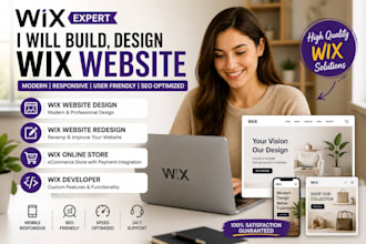 build a modern wix website, redesign wix site or wix online store