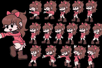 create fnf sprite sheet mod animation character sprite friday night funkin music