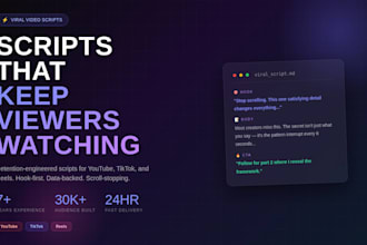 write a viral video script for youtube, tiktok, or reels