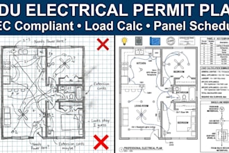 draw adu electrical permit drawing nec 2020 afci gfci panel schedule