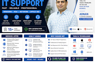 provide remote IT support for windows, mac, and network issues