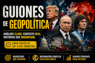 crearé guiones sobre geopolitica para tu canal de youtube