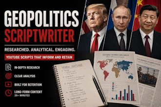 write engaging geopolitics scripts for youtube
