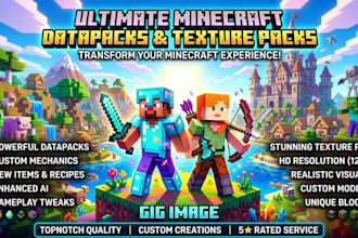 create advanced minecraft datapacks and texture packs for your minecraft server