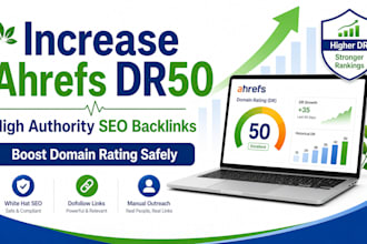 increase ahrefs domain rating dr50 with high authority SEO backlinks