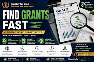 find grant opportunities, funding, and write grant research for nonprofit